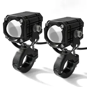 2 universal motorcycle LED spotlights, 360 degrees° Three-color Adjustable Strobe Light - Night Riding Safety Fog Light/Driving Light Motorcycle Accessories