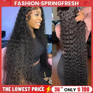 Gabrielle Hair 180 Density 13x4/6 Hd Lace Frontal Wigs Brazilian 34 36 Inch Deep Wave Curly Real Hair Wigs 13x4 Glueless Drawstring Deep Wave Wig For Black Women Preplucked  TikTokShopHolidayHaul