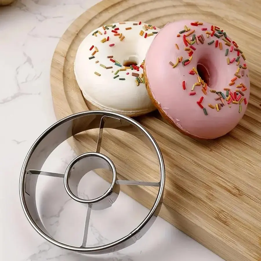 Stainless Steel Donut Cutter, 1 Count Doughnut Pastry Cutter, Doughnut Desserts Bread Cutter Maker, Cake Decorating Tool, Kitchen Baking Supplies, Cookie Cutters Home, Baking Tools, Baking Utensils Supplies