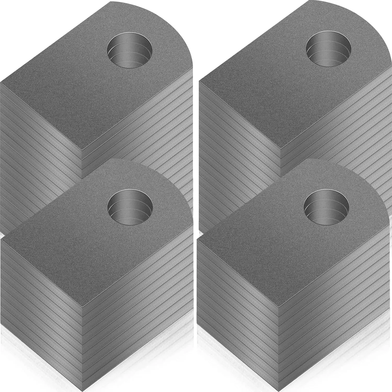 50 Pcs Steel Weld Tabs 1" W, 1 1/2" H, 3/8" Hole, 1/8" Universal Shock Mount Thick Flat Tab Brackets Gussets Weld on Light Tabs Mild Steel for Easy Welding