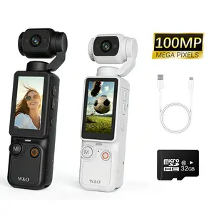 Portable 2.5K Ultra HD Video Recorder with 180° Rotating Lens, Handheld Stabilizer Pocket Camera, Full Body Camera for Vlogging, Travel & Daily Life Recording, USB Rechargeable,  Vlogging Camera, Modern Gadget, Durable Construction, Camcorder