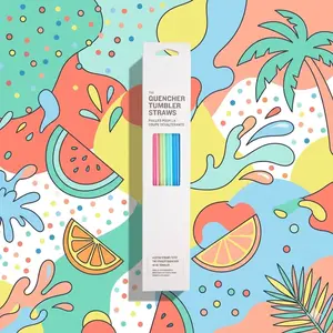 STL Quencher Tumbler Straws 4pk 40 oz  Summer: Plastic, Dishwasher-Safe, Multicolored Drinkware Accessories