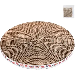 Household daily necessities Round Cat Scratcher Pad 10 inch Diameter 3/5 inch Thickness Scratch Replacement Cardboard Cat Scratcher Refill Scratching Board Cat scratchers for Indoor Cats(1 Pc)
