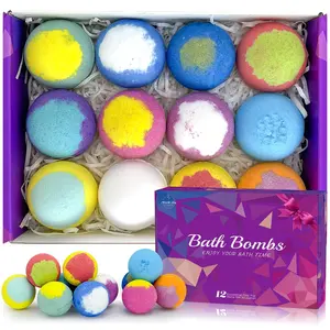 MURAN SHOWERS Bath Bombs for Women Gift Set 12 Pack Natural Relaxing Aromatherapy Bubble Bath & Fizzy Handmade Spa Quality for Wife Girlfriend Kids