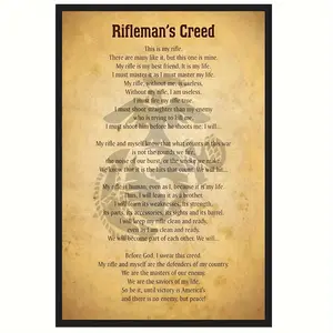 Rifleman'S Creed Metal Tin Sign - Marine Corps Motivational Wall Art, Patriotic Home & Bedroom Decor, 8"X12