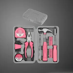 ‌Pink Mini Tool Box Set 24-Piece DIY Starter Kit for Women Home Projects Essential Tools Compact Household Maintenance