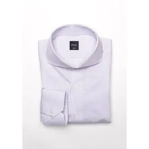 Pastel Lilac Pinstripes Pima Cotton Shirt - Cutaway Extreme Collar - Wrinkle Resistant