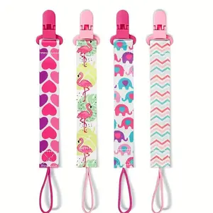 Double-Sided Printed Heat Transfer Soother Nipple Strap, Stroller Toy Strap with Packaging, Baby Pacifier Clip, Infant Care Essentials