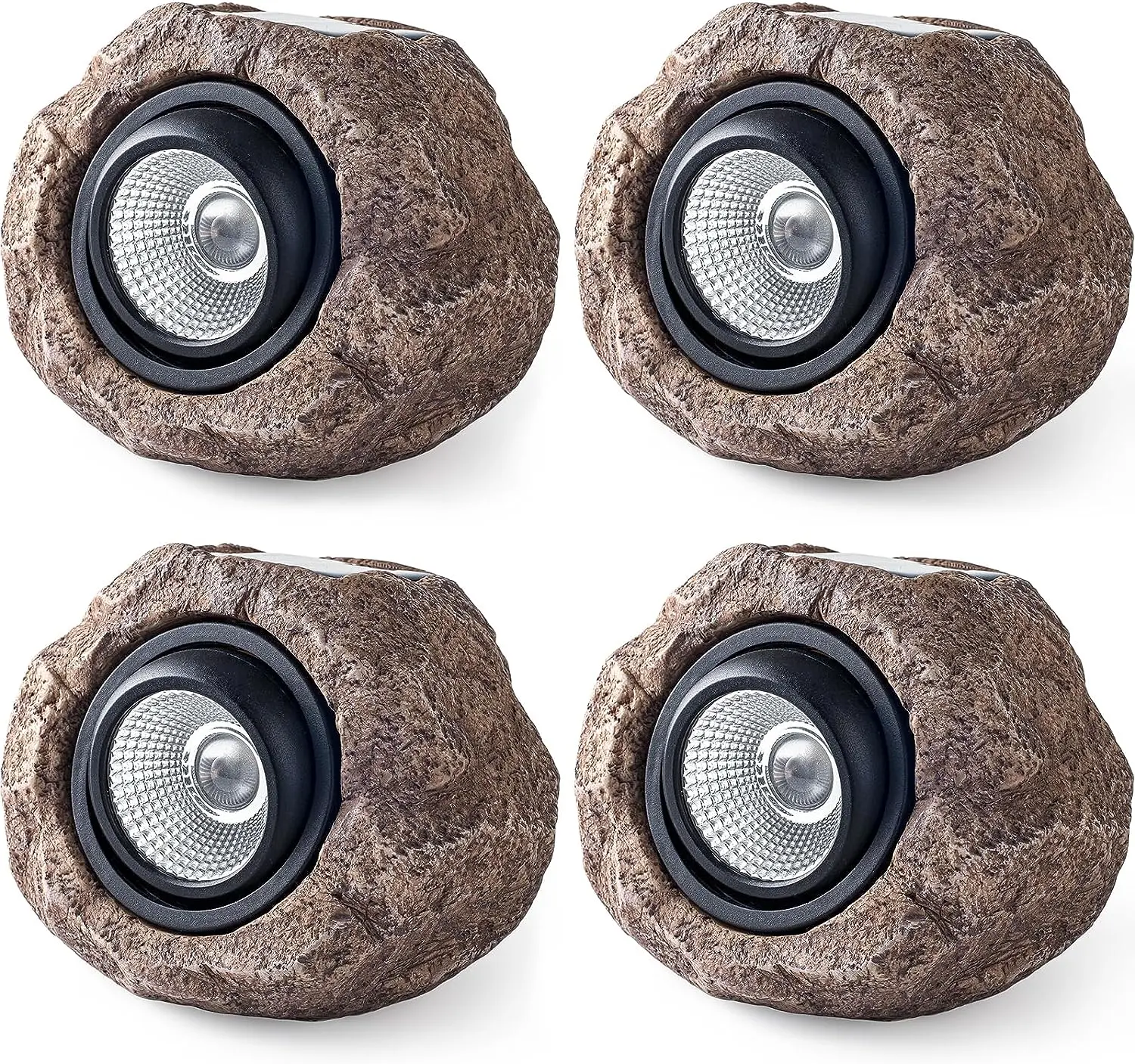 Sunface Solar Rock Lights, Outdoor Decorative Garden Spot Lights for Pathway, Walkway, Yard, Landscape, Patio(Cool White)