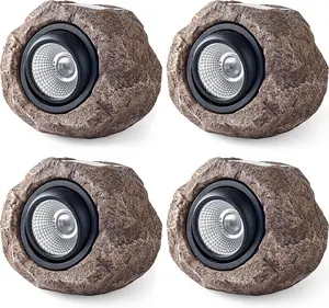 Sunface Solar Rock Lights, Outdoor Decorative Garden Spot Lights for Pathway, Walkway, Yard, Landscape, Patio(Cool White)