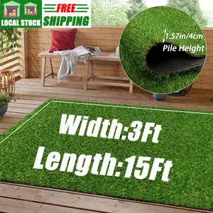 15*3Ft, Super Long Artificial Grass, Green Turf, Fake Green Decoration Mat, Grass Lawn, for Golf Practicing, Household Decoration, Store, Business Decor, Balcony, Patio, Rooftop, Cupboard Display