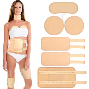 6 Pcs Castor Oil Pack Wrap Organic Cotton for Liver Detox, Stomach, Belly, Neck, Breast & Entire Body, Reusable Pads Kit for Hot/Cold Compress with Adjustable Elastic Strap, Waterproof & Anti Oil Leak