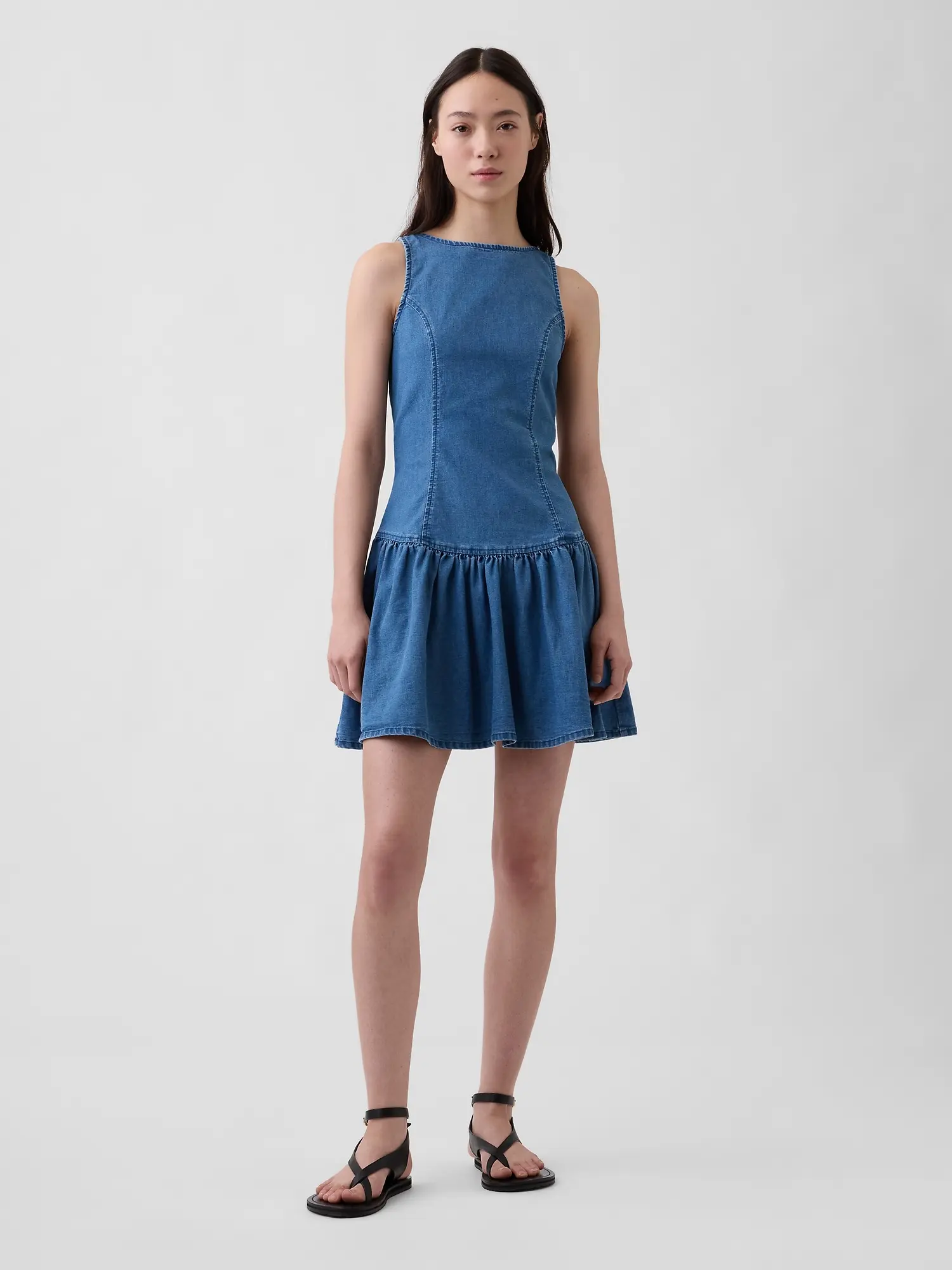 Gap Women's Denim Drop-Waist Mini Dress - TikTok Shop
