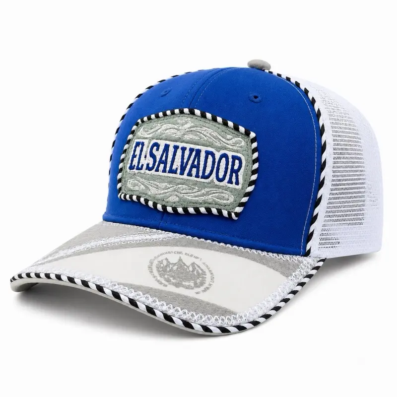 Gorra El Salvador Cap Hat Bordado Visera Con Detalles Unicos Ajustable
