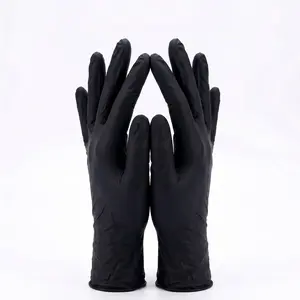 Black Nitrile Disposable Gloves 100pk - 5 Mil Heavy Duty, Latex Free, Food Safe, Touchscreen Sensitive - Size S M L XL