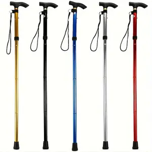 Foldable Trekking Stick with Rubber Tips - Adjustable Height for Hiking and Outdoor Adventures - Essential Walking Aid for Men and Women - for Travelers and Campers Survival Gear Camping Accessories