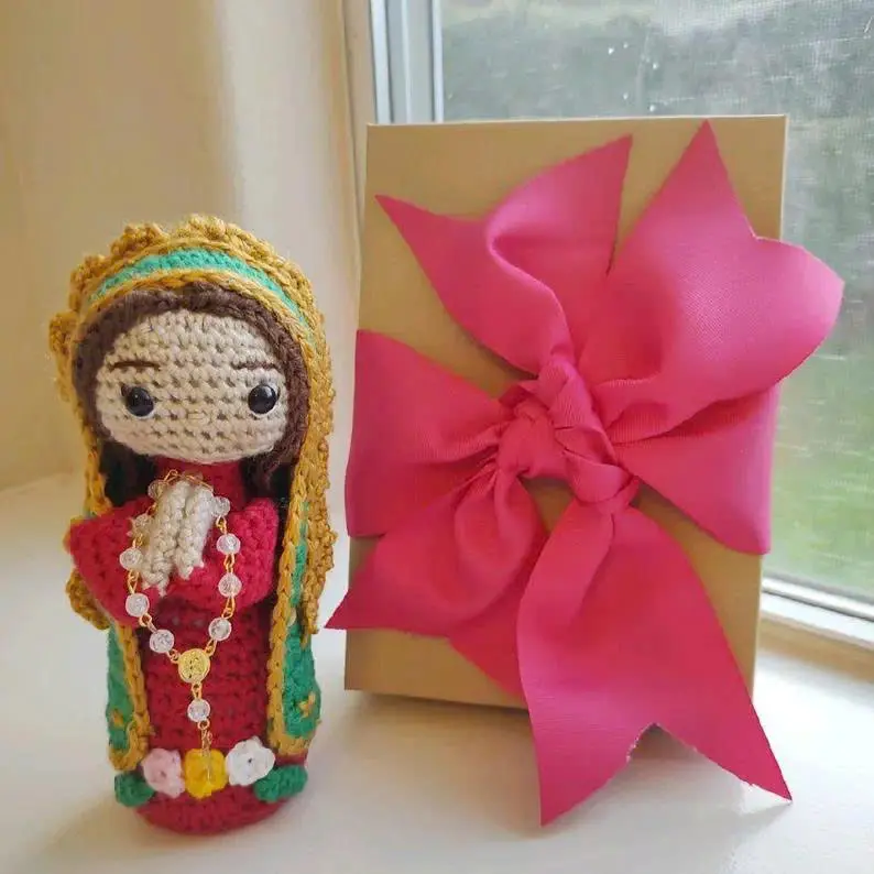 Handmade Crochet Virgencita of Guadalupe Doll