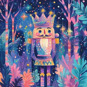 5D DIY Full Drill Round Diamond Painting Kit - Nutcracker Mosaic, Canvas - DIY Decoration, Home Wall Art, Suitable for Halloween, Christmas, Birthday and Anniversary Gifts