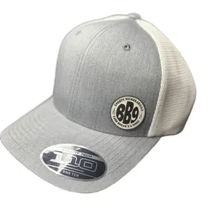BB9 Snapback Hat- 110 Flex Fit- Heather Grey on White