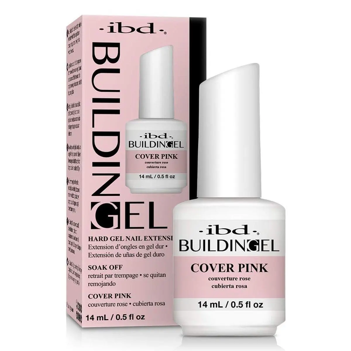 Builder Gel, Cover Pink - Hard Gels Nail Extension for Strength & Length, Soak Off LED/UV for Natural Overlay & Tip Application, 0.5 oz, 1 Pack