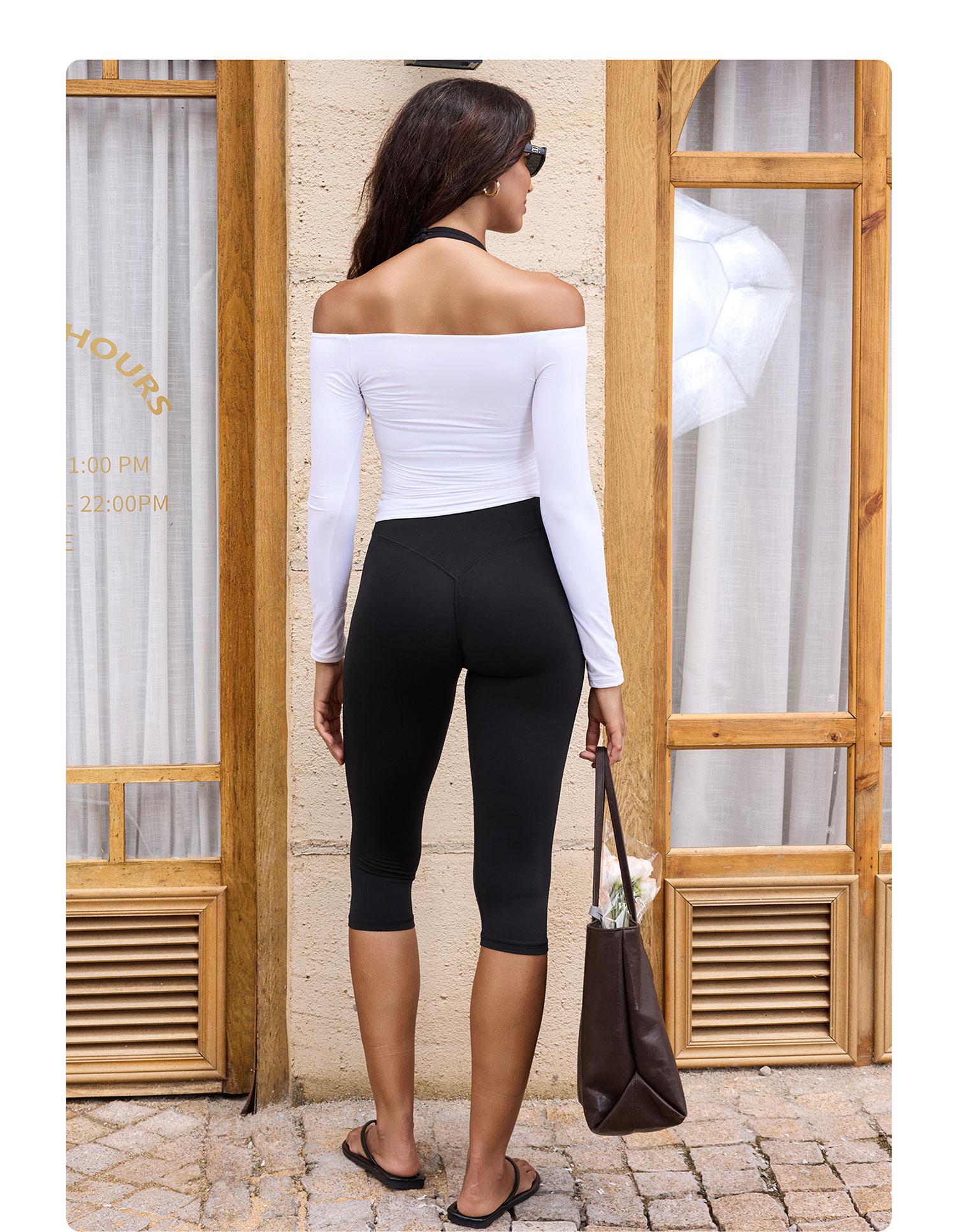 YEOREO Women's 17" High Waisted Workout Capri Leggings - No Front Seam, Hidden Scrunch, Everyday Active for Gym Yoga - Summer Finds, Soho Chic