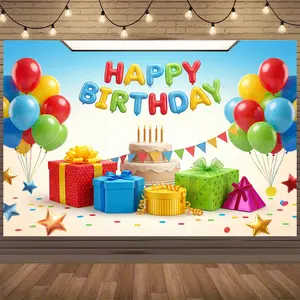 Happy Birthday Backdrop Banner Colorful Birthday Party Decorations for Boys Girls Men Women Birthday Yard Sign Indoor Outdoor Background Theme Party Decoration