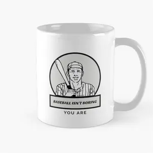 Simple Baseball Sports Mug: Classic Ceramic Coffee Cup for Baseball Lovers & Sports Enthusiasts