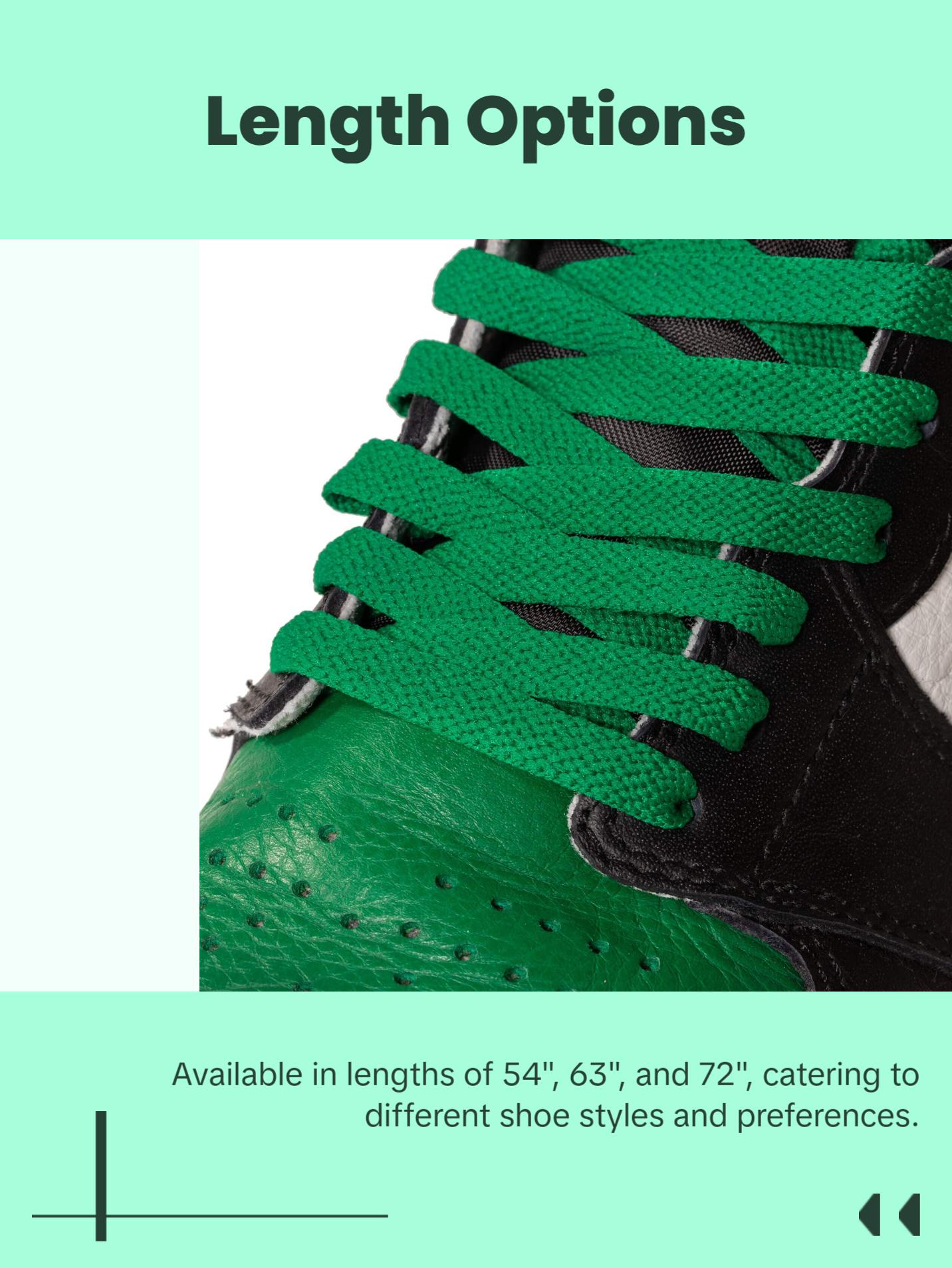 Kelly Green Jordan 1 Replacement Shoelaces