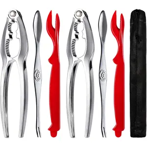 Stainless Steel Crab Leg Crackers and Tools Set Seafood Utensils Forks for Shellfish, Ideal for Seafood Boil Party Supplies, Dishwasher Safe