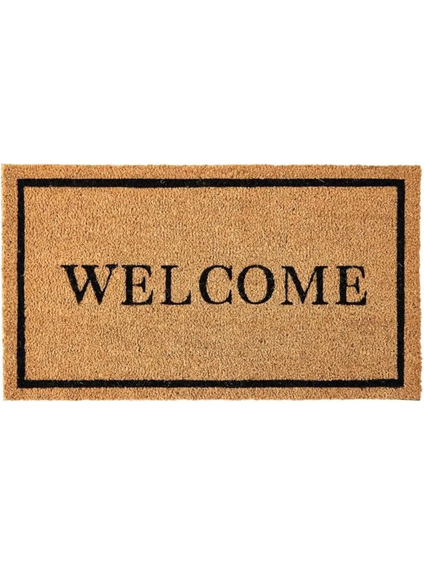 KANKUN Coco Coir Door Mat with Heavy Duty Backing, Welcome Doormat (17" x 30"), Doormat Entrance (Welcome2-1Pack)