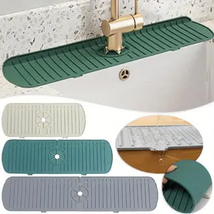 Kitchen Silicone Faucet Mat Water Ripples Faucet Water Catcher Mat Large Sink Splash Pad Countertop Protector Bathroom Kitchen Sink Accessories