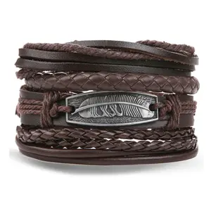 B4- Men’s Brown, Guitar Bracelet 4 pieces!