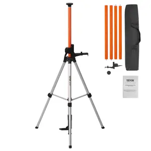 VEVOR Laser Level Tripod,  , 1/4"-20 & 5/8"-11 Thread Mount, 40.94-133.85 inch Height Adjustment with Level Bubble & Heavy-duty Stand, Extendable Pole Lightweight Aluminum Tripod for Laser Scanner