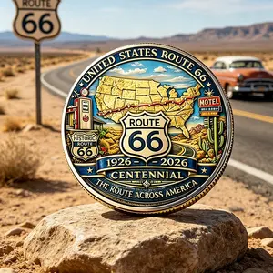 American Highway 66 Commemorative Coin, 100th Anniversary Novelty Collectible, Perfect Gift for Festive Parties, Ideal for Various Occasions