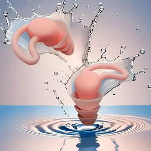Reusable Silicone Earplugs Soft Comfortable, Ideal for Sleep Swimming Flying Noise Sensitivity, 1 Piece Pack, Swimming Accessories