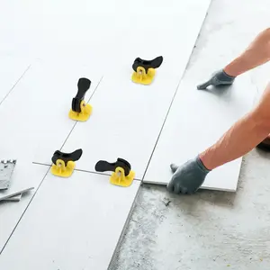 Tile Leveler Floor Tiling Tool, Clamps for Laying Wall Tiles, Pressing Type Reusable Tile Leveler, Essential Flooring Tools, Construction Tools, Tile Leveling System