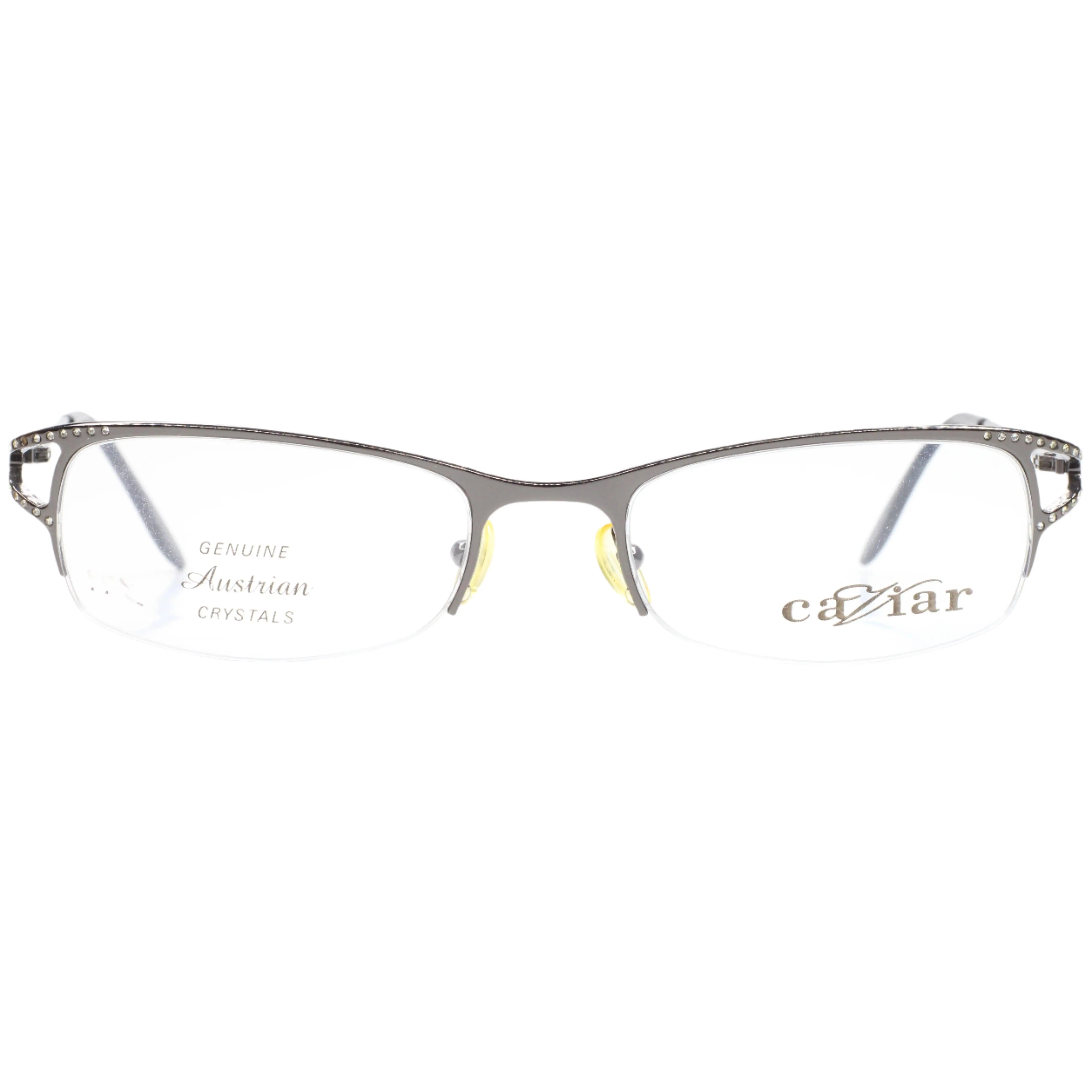 Caviar M1719 C82 Gunmetal Genuine Austrian Crystals Luxury Italy Eyeglasses -Wo
