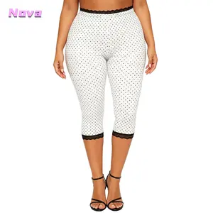 Women’s Capri Pants – Elastic Waist & Lace Trim ✨ 3/4 Length Cropped for Casual Daily