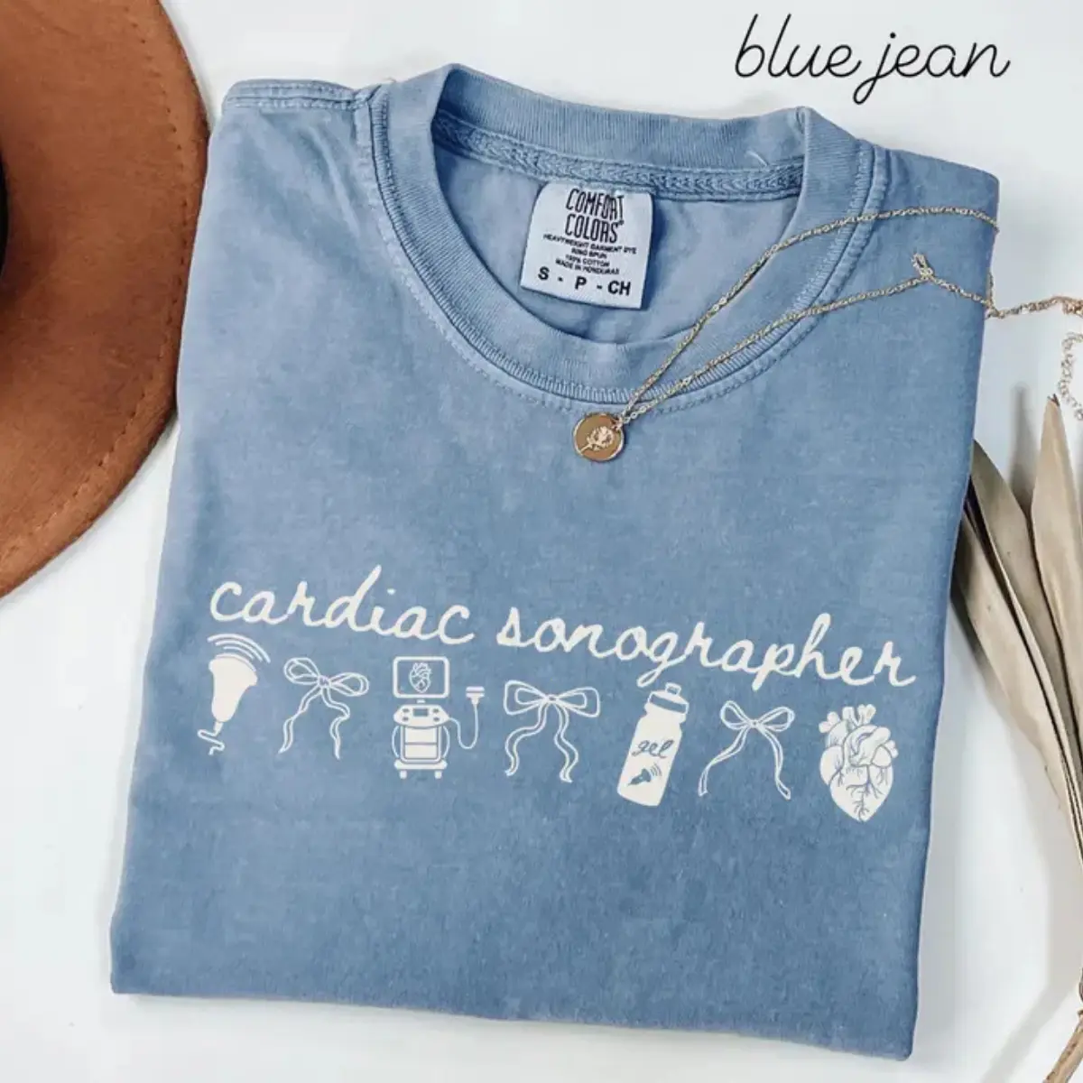 Cardiac Sonographer Comfort Colors Shirt • Coquette Bow Cardiovascular Ultrasound Tech Work Tee • Echocardiographer Gift • Cardiac Sono Tech