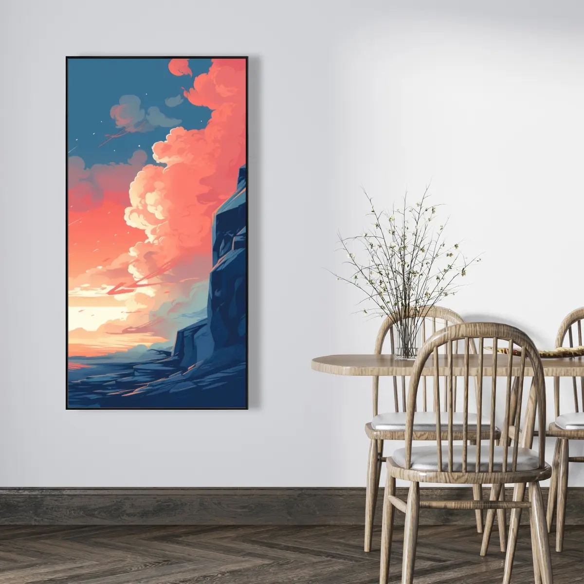 Pictorem C1FC2448WJWVFT 24 x 48 in. Inspiration Coral Framed Canvas Wall Art - Elegant Home Decor Piece