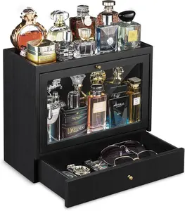 Cologne Organizer for Men, Solid  Perfumes Organizer for Men Dresser, Large Capacity  Cologne Holder with Drawer Storage Perfume Stand Organizer, Ideal  for Loved ones