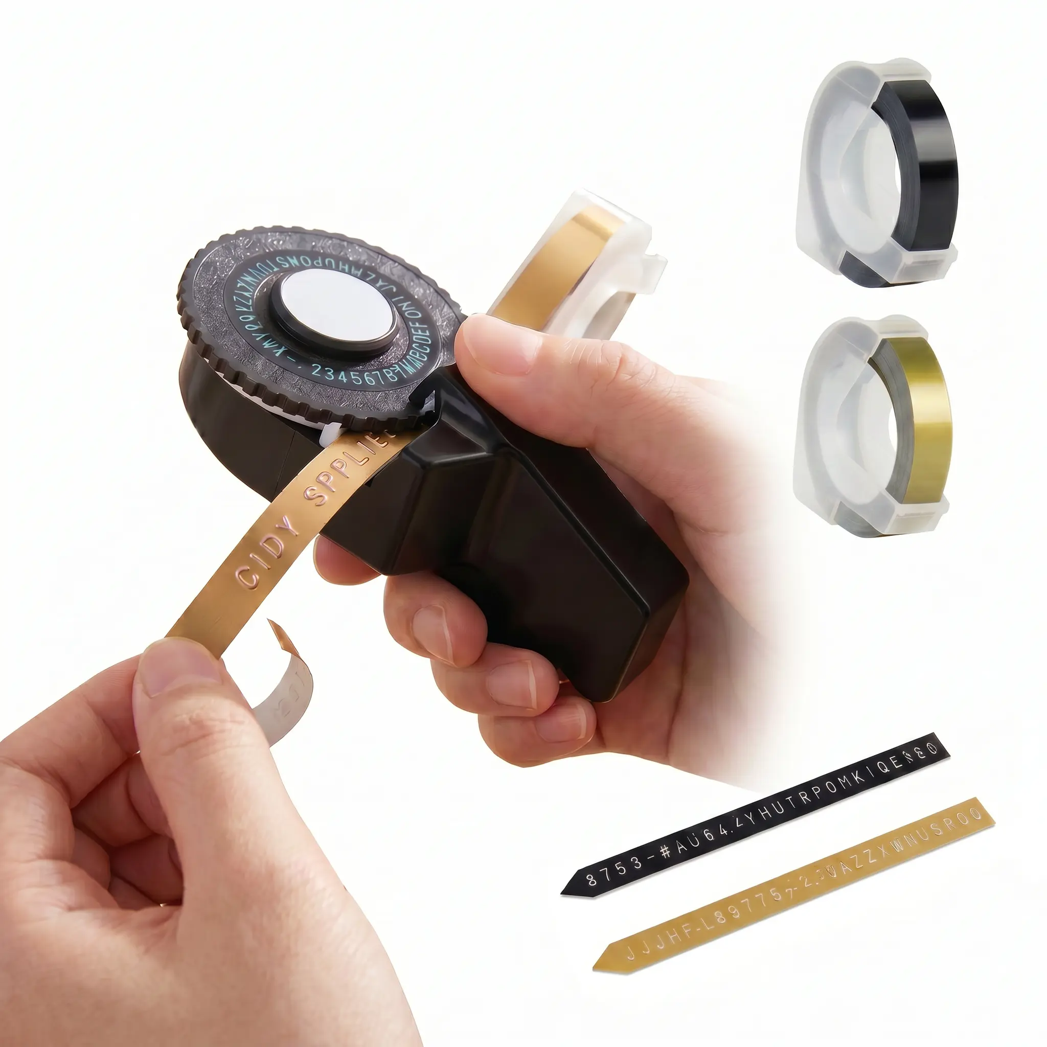 Manual Embossing Label Maker Machine DIY Handheld Tape Printer For Craft Lovers, Handicraft Enthusiasts, 9mm Plastic Emboss Label Tape Maker For Jar Organizer Home Storage DIY Craft Supplies-YY