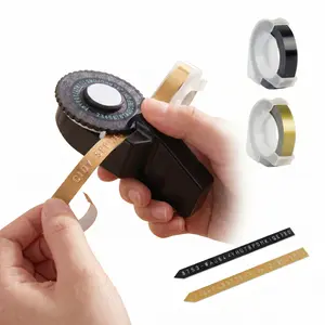 Manual Embossing Label Maker Machine DIY Handheld Tape Printer For Craft Lovers, Handicraft Enthusiasts, 9mm Plastic Emboss Label Tape Maker For Jar Organizer Home Storage DIY Craft Supplies-YY