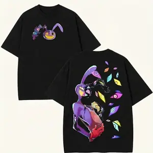 Amazing Digital Circus Jax Graphic Tee | Jax Cartoon Character Dark Anime T-Shirt | Trendy Digital Circus Streetwear Shirt | Unisex Oversized Casual Tee | Jax Fan Gift