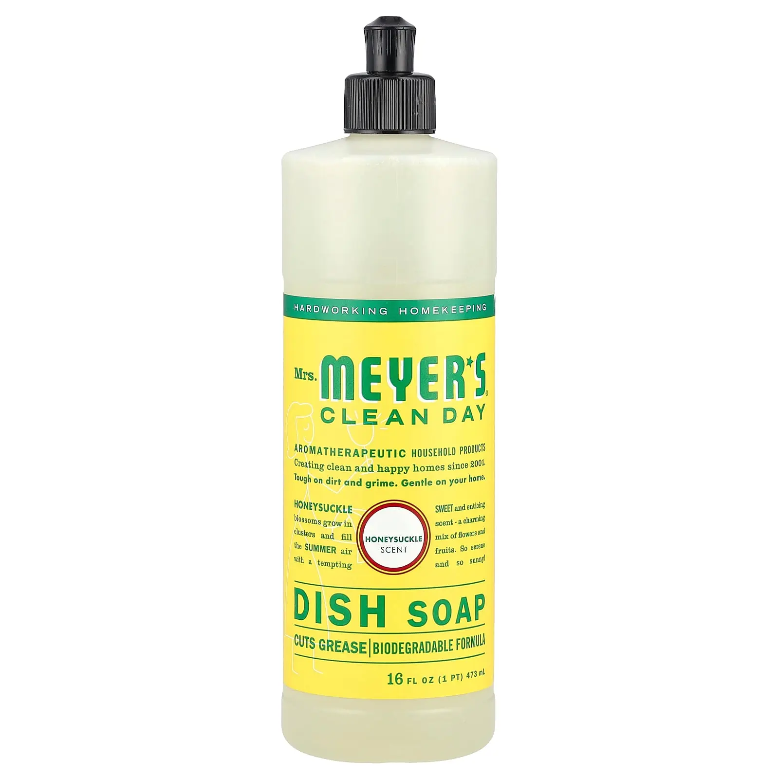 Mrs. Meyers Clean Day Dish Soap, Honeysuckle , 16 fl oz (473 ml)