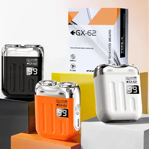 Mini Portable Electric Shaver, Dual Strong Blades, Multi-Color Options (//), Digital Display, Full Body Washable, USB Charging, Dual Head Shaver