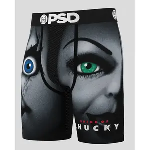 PSD Men's Chucky's Bride Boxer Brief - Standard Length 7 Inch Inseam, Soft and Breathable Poly Blend Fabric