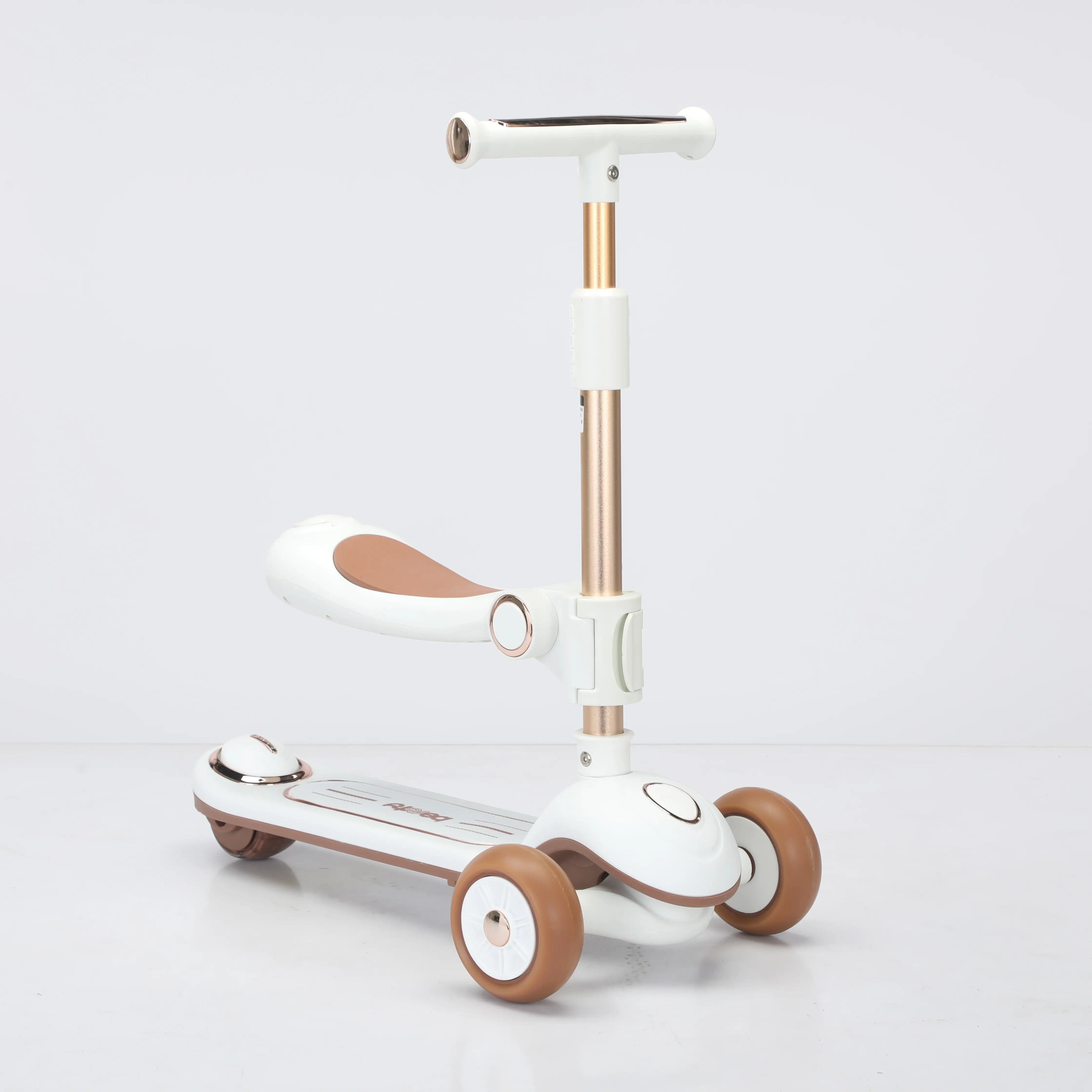 WINHOPE 2-in-1 Kids Scooter (Ages 3–8), dual modes for sitting/standing riding, adjustable height, LED flashing wheels, gravity steering, suitable for indoor and outdoor use