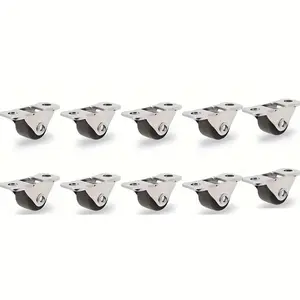 0.5 Inch Silent Drawer Glide Wheels, Soft Rubber Track Rollers, Single Direction Linear Wheels, Floor-Friendly Furniture Casters