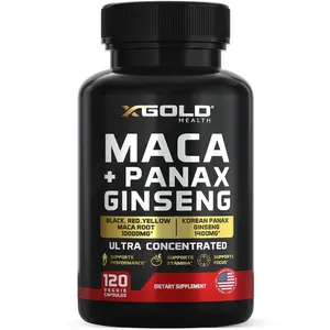Maca Root Capsules 10000mg and Korean Panax Ginseng 1400mg